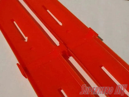 Check out the Double Track Connector compatible with Hot Wheels Racing Track | Keep two tracks together easily and quickly from Superhero DIY! The perfect solution for only $1.79