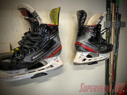 Check out the Duck Ice Skate Wall Mount | Garage Hockey Gear Storage Solution from Superhero DIY! The perfect solution for only $18.49