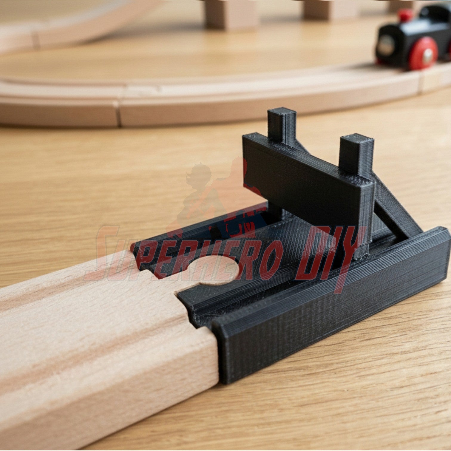 Wooden train buffer END stop for BRIO & Thomas train sets, featuring realistic buffer stop track to complete your railway layout.