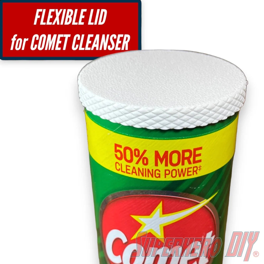 FLEXIBLE Lid for Comet Cleanser | Fits snugly on powder cleanser can | Cover for Comet cans - SuperheroDIY