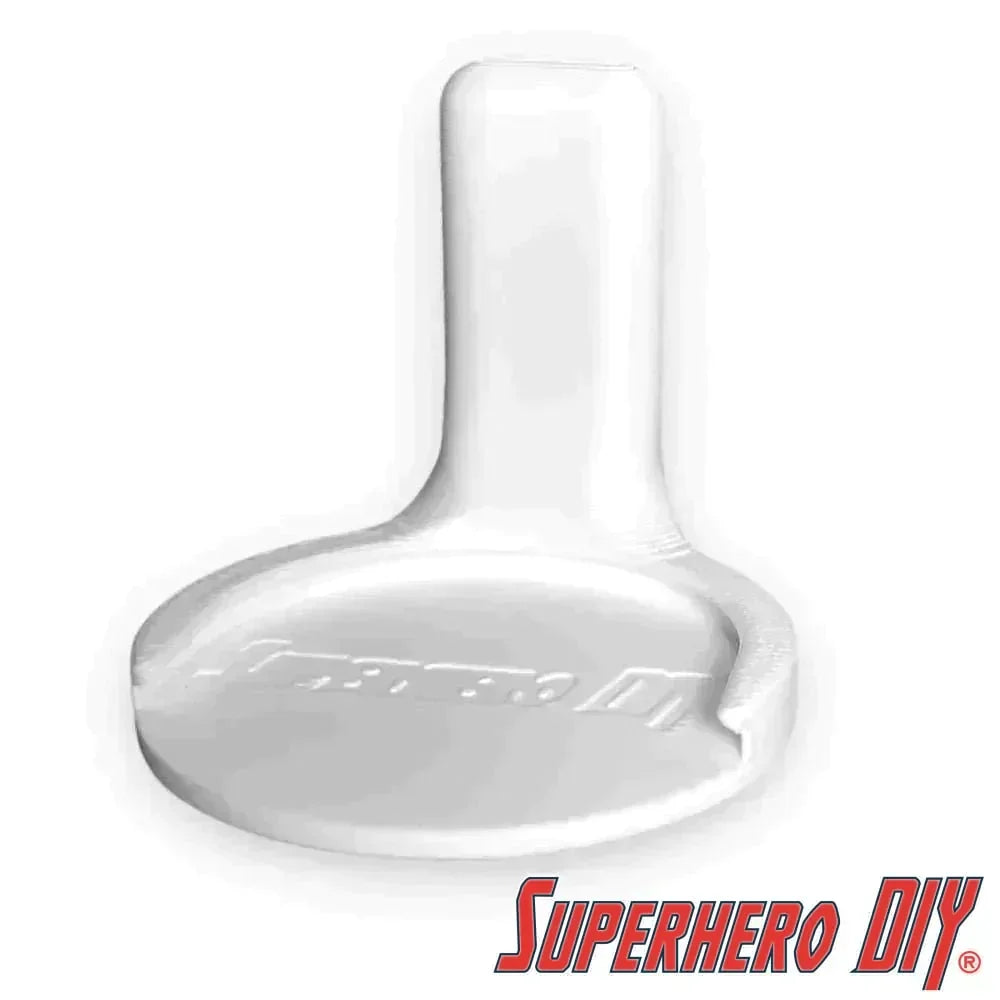 Check out the Floating Figure Shelves for Clear Stand Bases | For all your Funko Pops with plastic stands | Comes with command strips! | Funko Pop Floating Shelf from Superhero DIY! The perfect solution for only $2.67