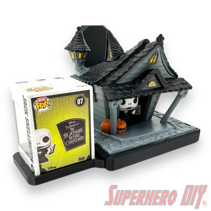Wall-mounted display shelf for Funko Bitty Pop Towns, fits full town box and figures for out-of-box collectors