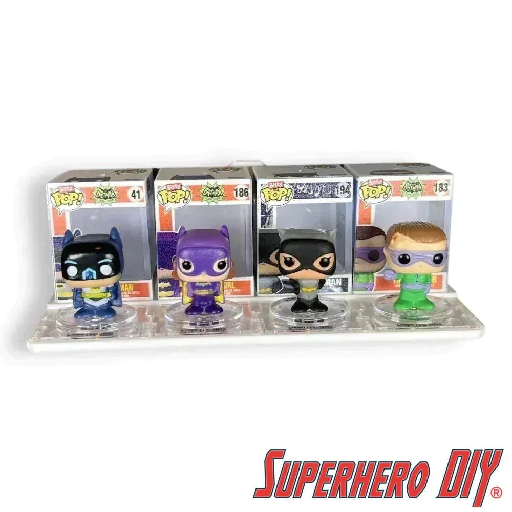 Check out the Floating Shelf for Bitty Pops | Fits your Bitty Pop Boxes and Figure | Includes Command Strip from Superhero DIY! The perfect solution for only $2.99