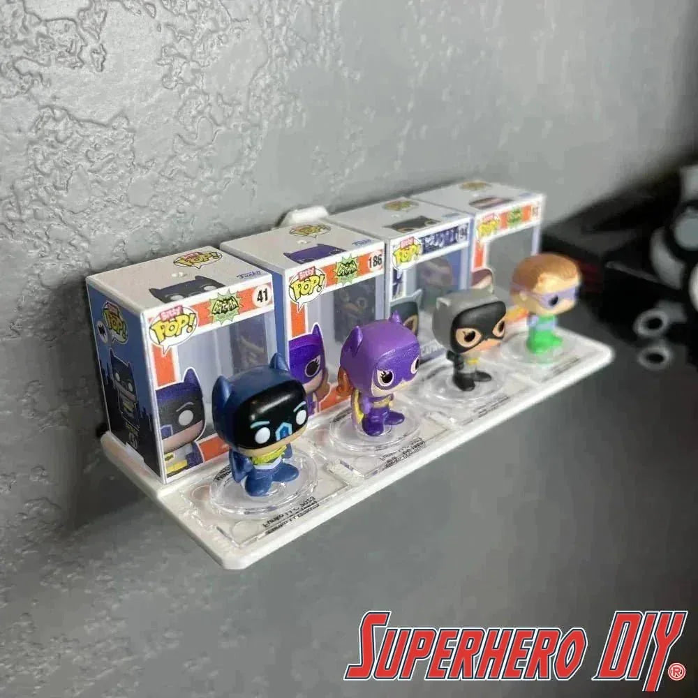 Floating Shelf for Bitty Pops | Fits your Bitty Pop Boxes and Figure | Includes Command Strip - SuperheroDIY