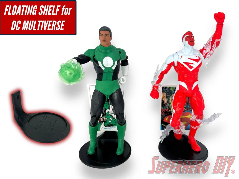 Floating Shelf for DC Multiverse Figures | Fits black base stand - Superhero DIY