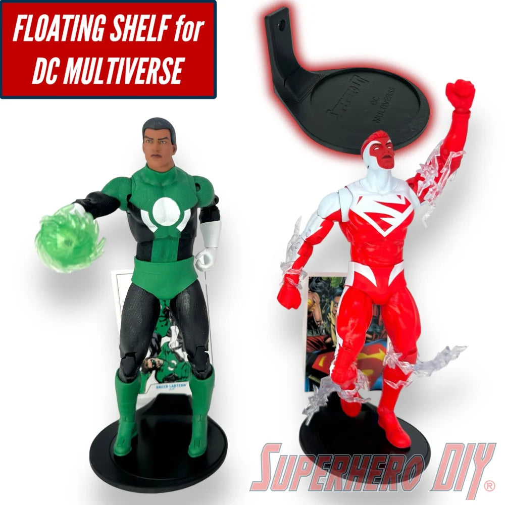 Floating Shelf for DC Multiverse Figures | Fits black base stand - Superhero DIY