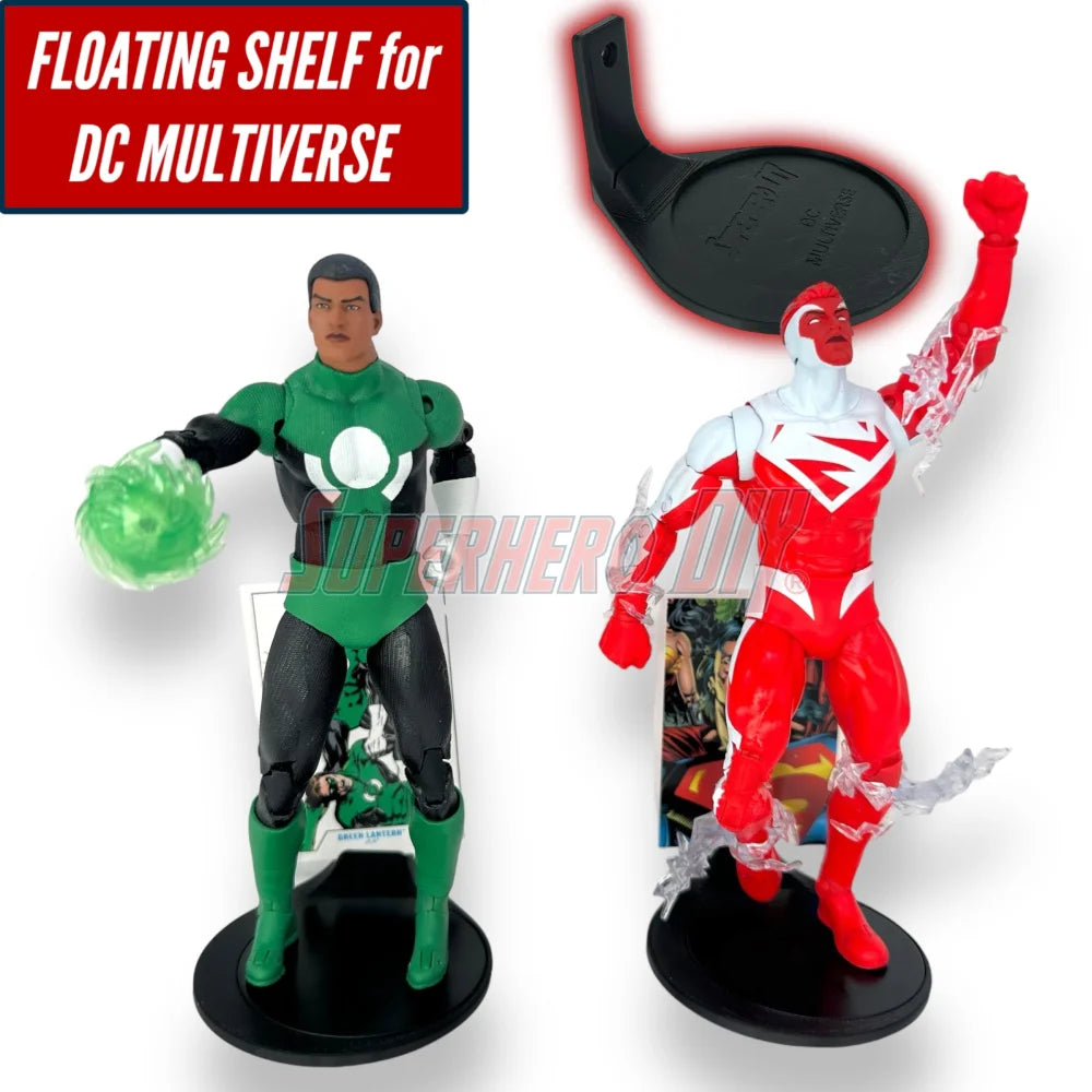Floating Shelf for DC Multiverse Figures | Fits black base stand - Superhero DIY
