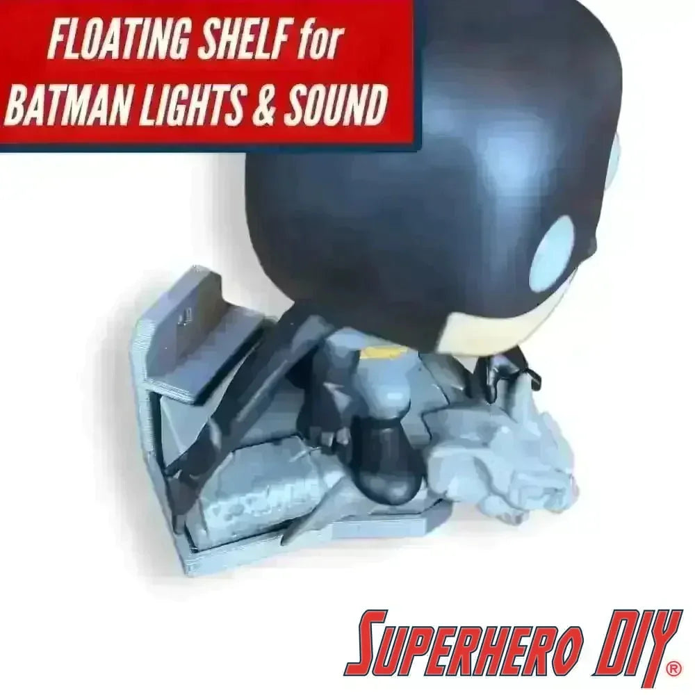 Check out the Floating Shelf for Funko Batman Lights & Sound | Comes with mounting screw | Funko Pop Floating Stand from Superhero DIY! The perfect solution for only $3.59