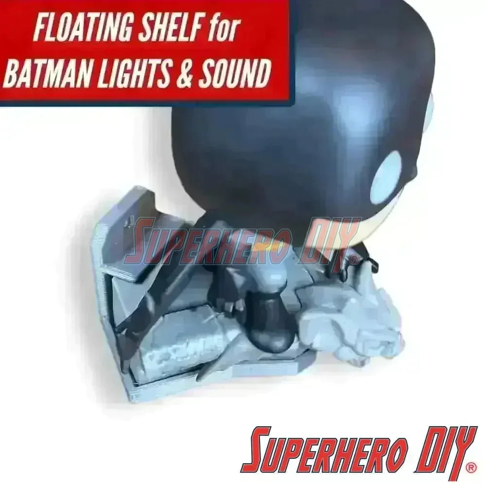 Floating Shelf for Funko Batman Lights & Sound | Comes with mounting screw | Funko Pop Floating Stand - Superhero DIY