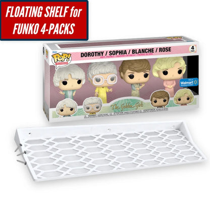 Floating Shelf for Funko Pop 4-PACK | Pop Shelf for Smaller 4 Pack fits 13.5W x 3.5D | Includes mounting hardware - Superhero DIY
