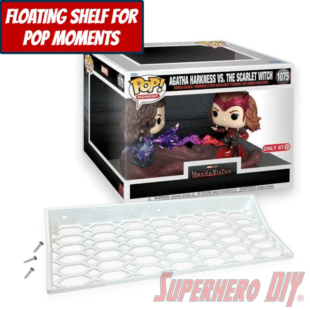 Check out the Floating Shelf for Funko Pop! Moment Agatha Harkness Vs The Scarlet Witch #1075 (WandaVision) from Superhero DIY! The perfect solution for only $18.99