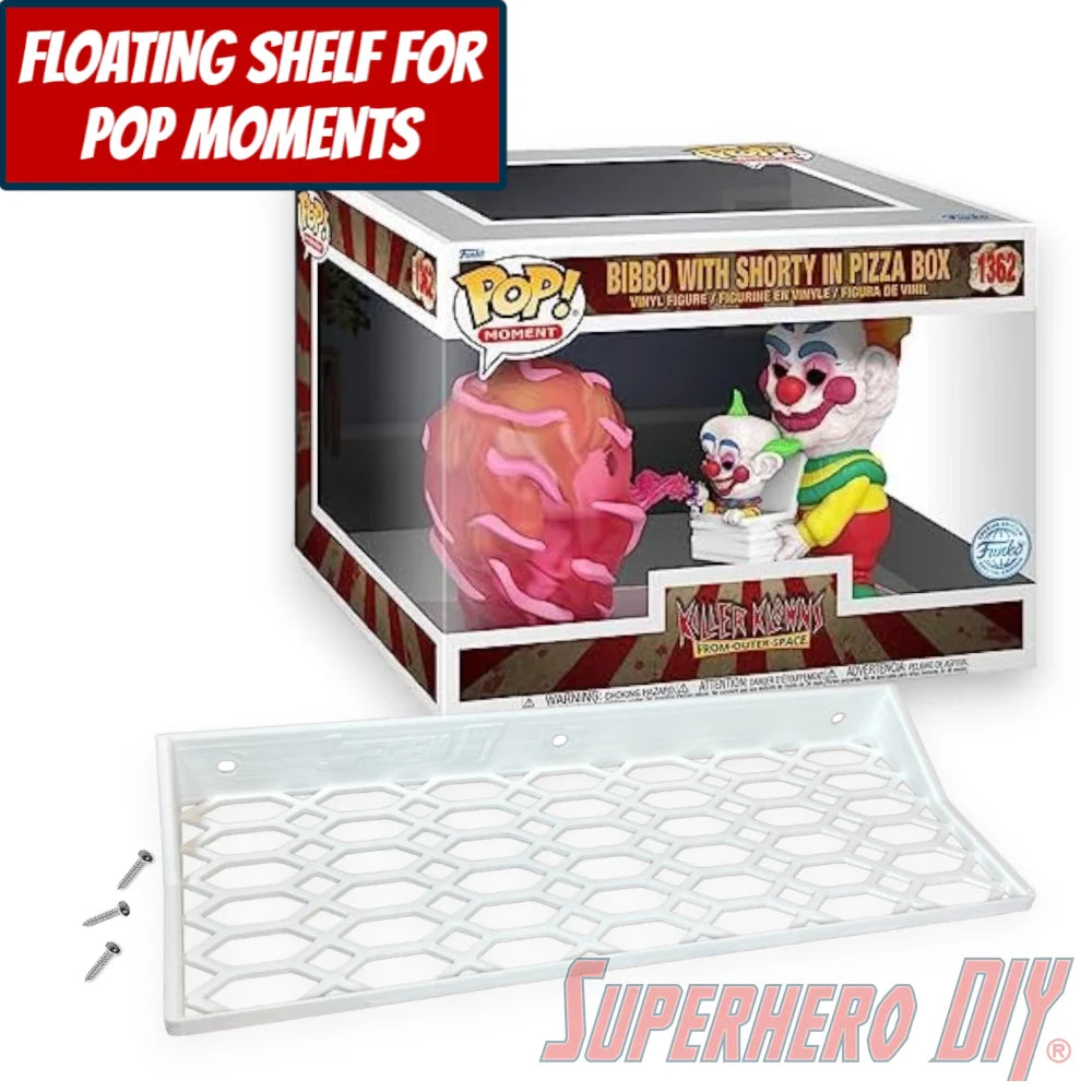 Floating Shelf for Funko Pop! Moment Bibbo with Shorty in Pizza Box #1362 (Killer Klowns) 