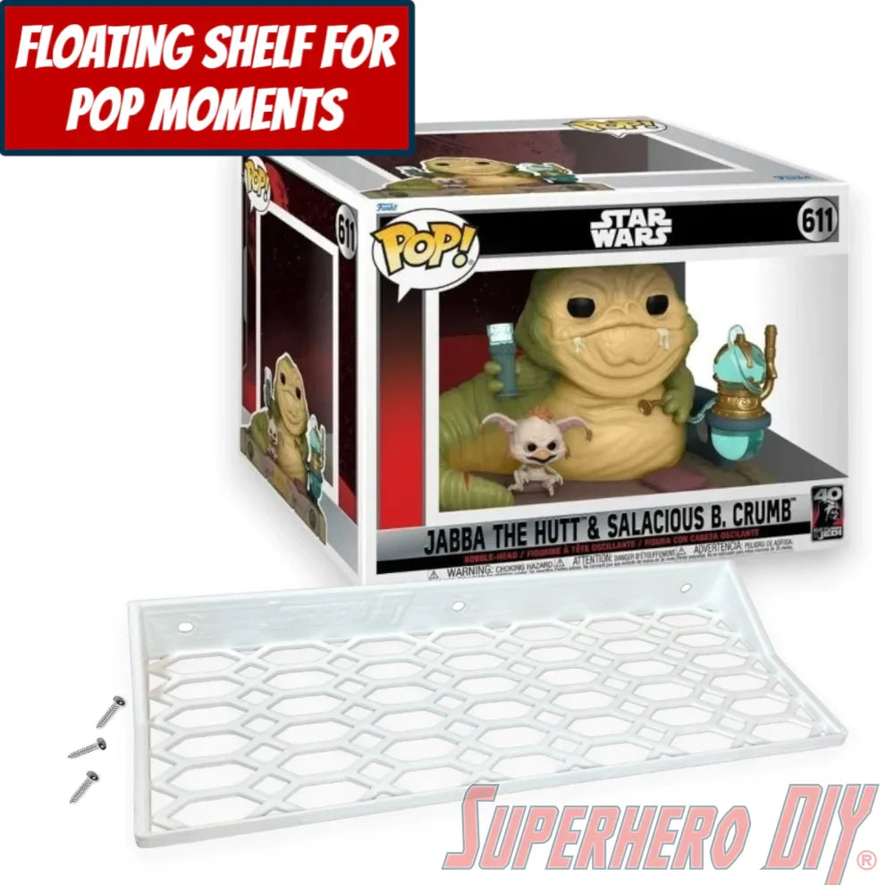 Check out the Floating Shelf for Funko Pop! Movie Moment Jabba the Hutt & Salacious B. Crumb #611 from Superhero DIY! The perfect solution for only $18.99