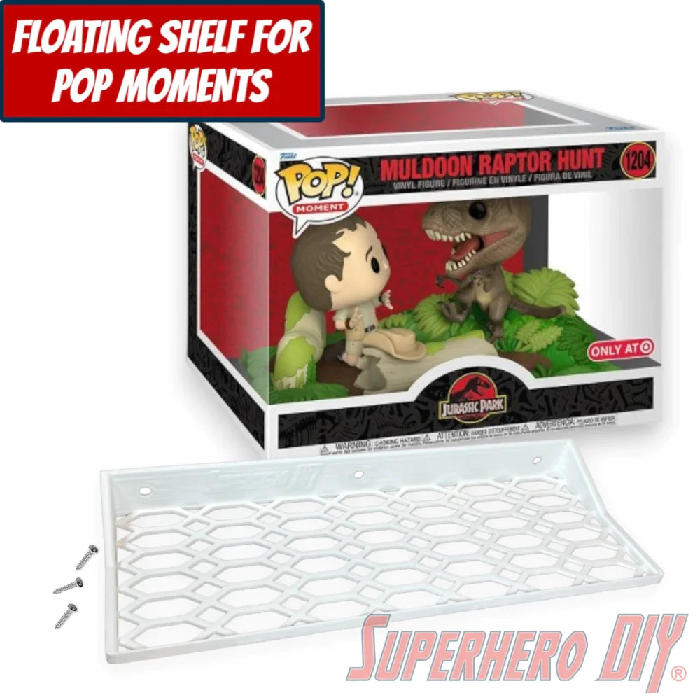 Check out the Floating Shelf for Funko Pop! Movie Moment Muldoon Raptor Hunt #1204 (Jurassic Park) from Superhero DIY! The perfect solution for only $18.99
