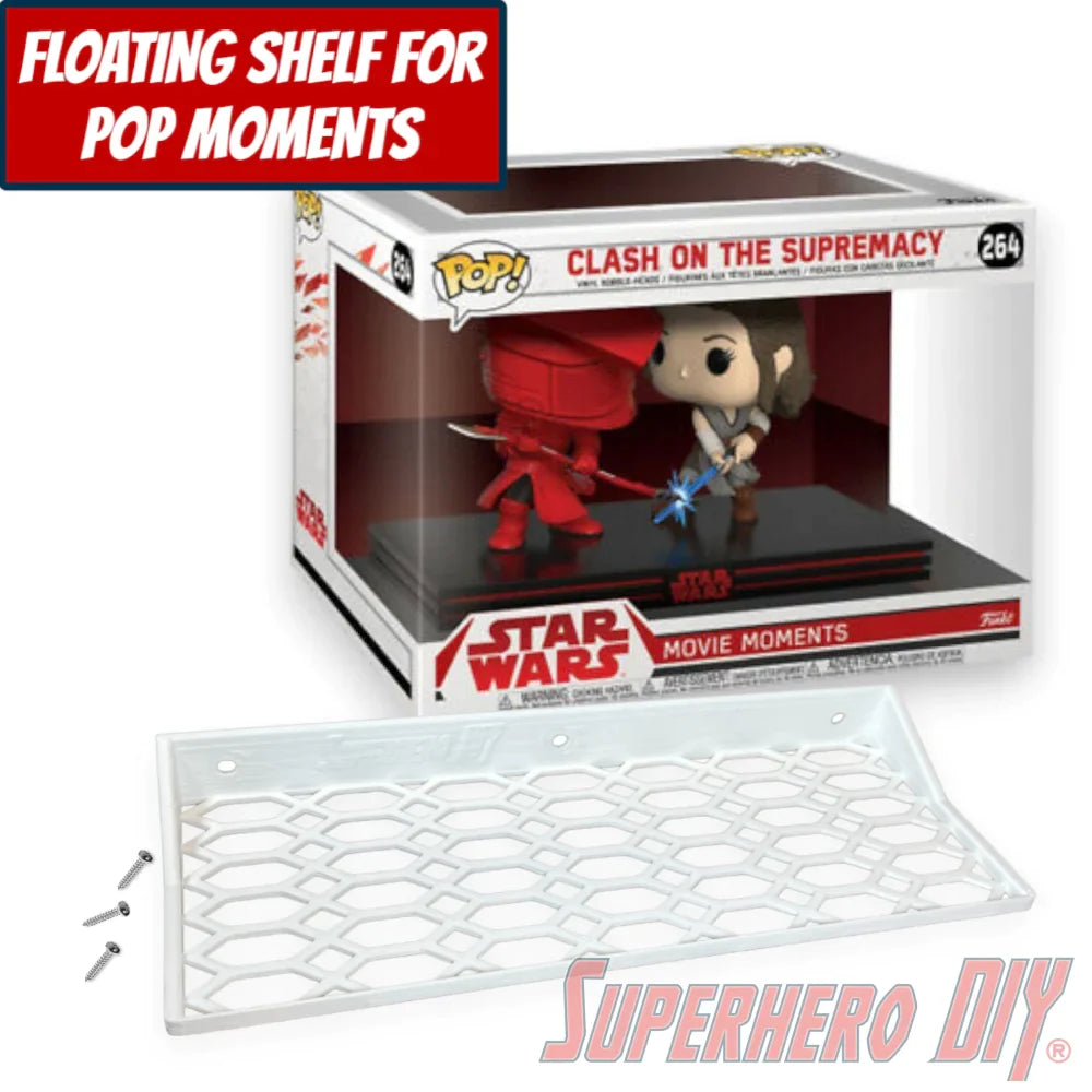 Check out the Floating Shelf for Funko Pop! Movie Moments Clash on the Supremacy Rey #264 from Superhero DIY! The perfect solution for only $18.99