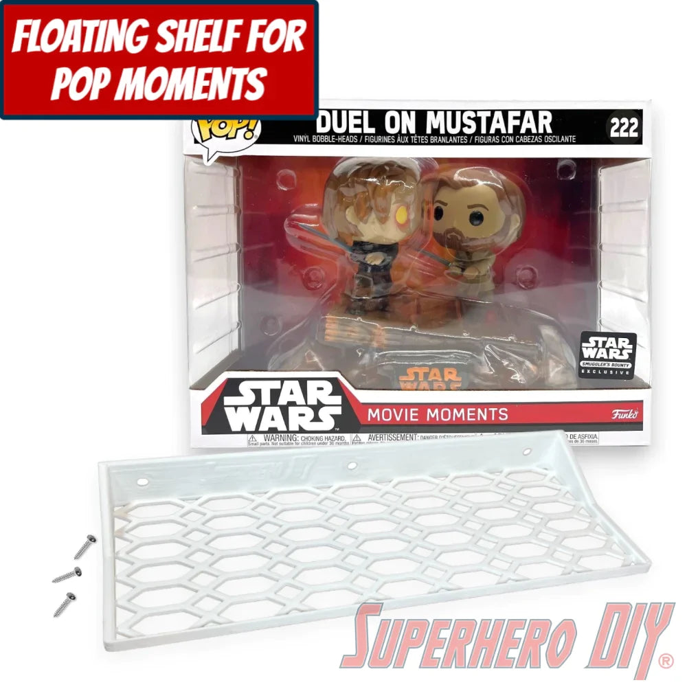 Check out the Floating Shelf for Funko Pop! Movie Moments Duel On Mustafar #222 from Superhero DIY! The perfect solution for only $18.99