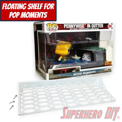 Check out the Floating Shelf for Funko Pop! Movie Moments Pennywise in Gutter (IT) #584 from Superhero DIY! The perfect solution for only $18.99
