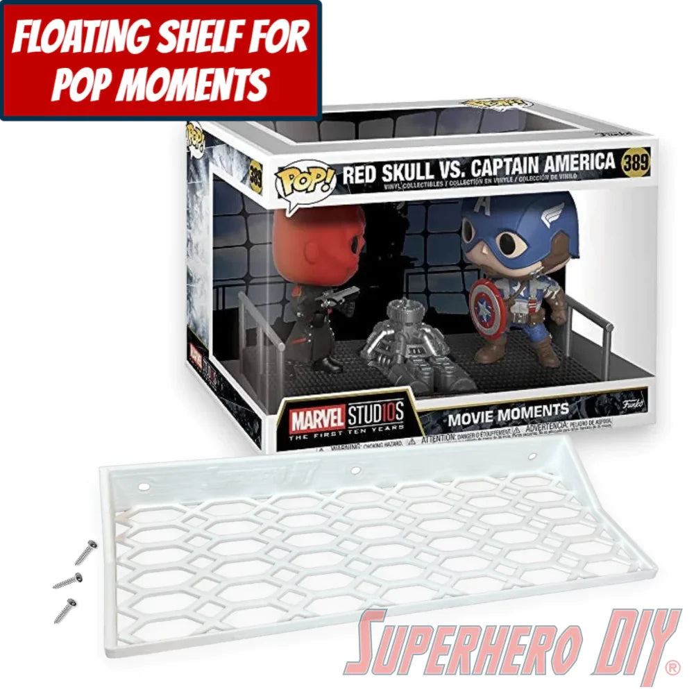 Check out the Floating Shelf for Funko Pop! Movie Moments Red Skull vs Captain America #389 from Superhero DIY! The perfect solution for only $18.99