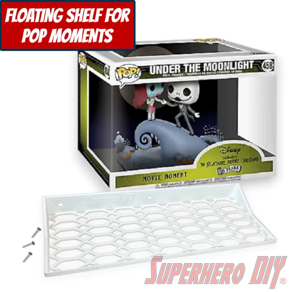 Check out the Floating Shelf for Funko Pop! Movie Moments Under The Moonlight (The Nightmare Before Christmas) #458 from Superhero DIY! The perfect solution for only $18.99