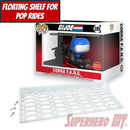 Check out the Floating Shelf for Funko Pop! Rides Cobra F.A.N.G.(G.I. JOE) #285 (FANG GIJOE) from Superhero DIY! The perfect solution for only $18.99