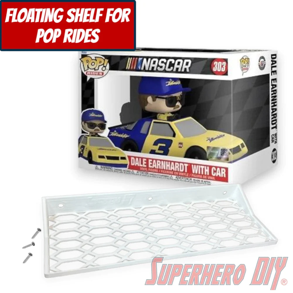 Check out the Floating Shelf for Funko Pop! Rides Dale Earnhardt with Car #303 (NASCAR) from Superhero DIY! The perfect solution for only $18.99