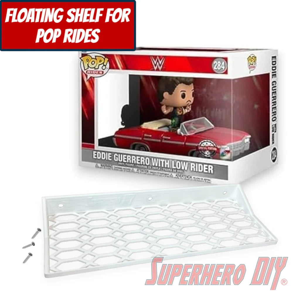 Floating Shelf for Funko Pop! Rides Eddie Guerrero with Low Rider #284 - Superhero DIY