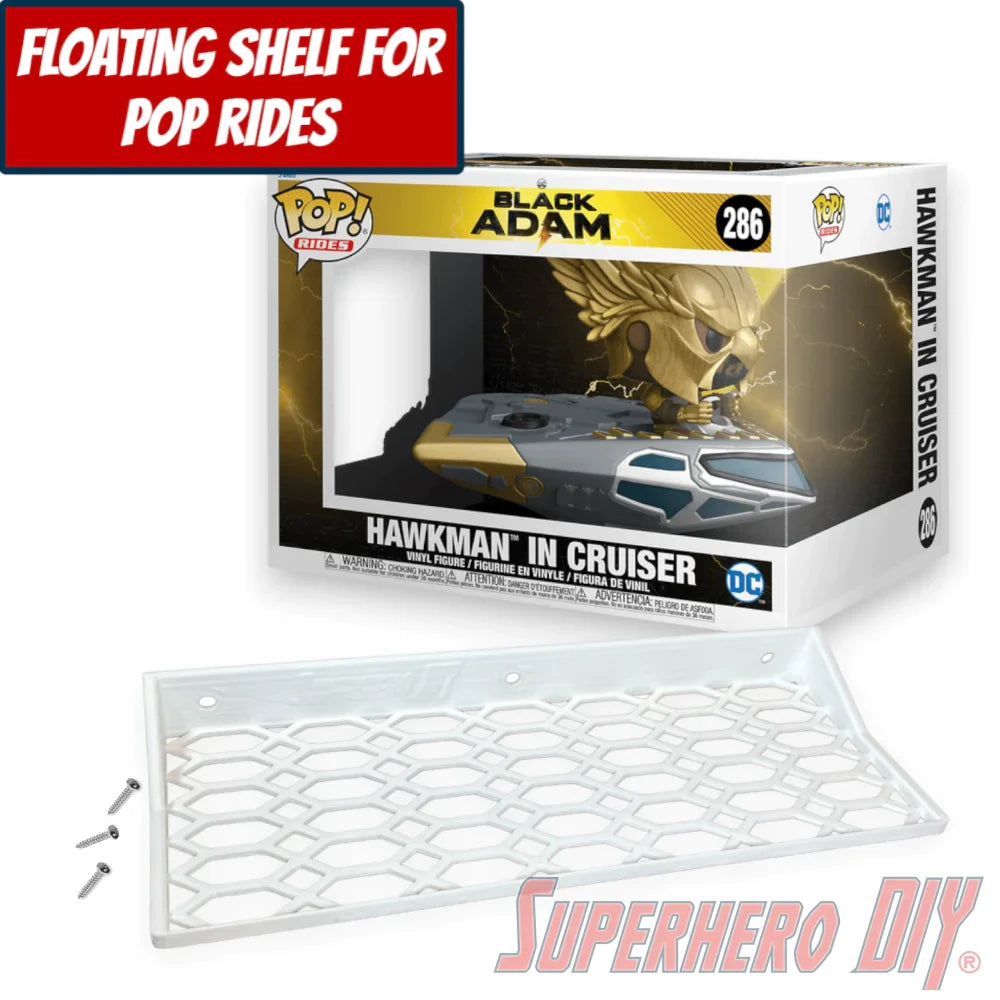 Check out the Floating Shelf for Funko Pop! Rides Hawkman in Cruiser #286 (Black Adam) from Superhero DIY! The perfect solution for only $18.99