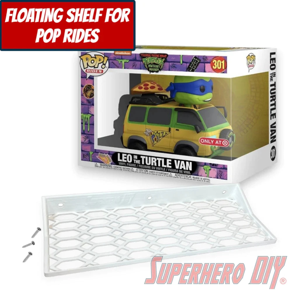 Check out the Floating Shelf for Funko Pop! Rides Leo in the Turtle Van (TMNT Mutant Mayhem) #301 from Superhero DIY! The perfect solution for only $18.99