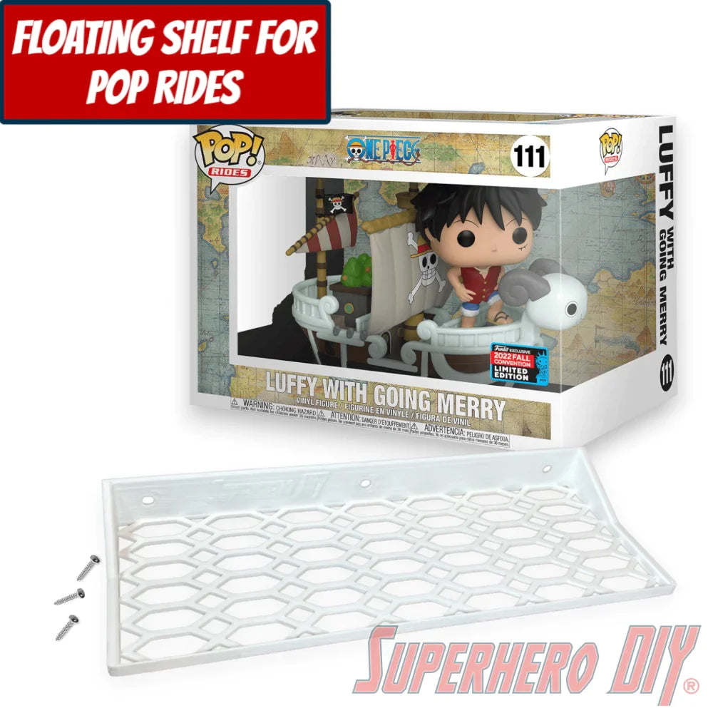 Check out the Floating Shelf for Funko Pop! Rides Luffy with Going Merry #111 (One Piece) from Superhero DIY! The perfect solution for only $18.99