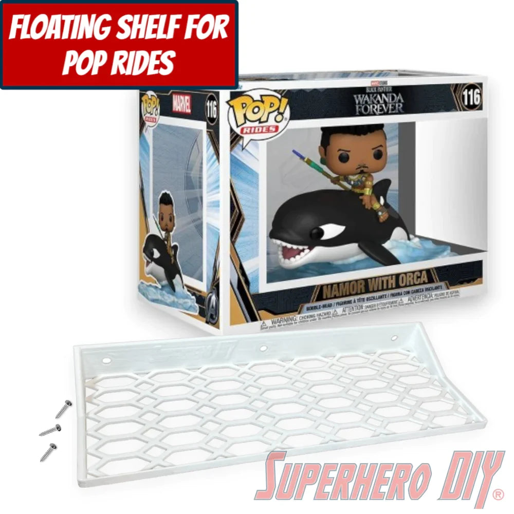 Floating Shelf for Funko Pop! Rides Namor with Orca #116 (Wakanda Forever)