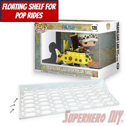 Floating Shelf for Funko Pop! Rides Trafalgar Law with Polar Tang #120 (One Piece) - Superhero DIY