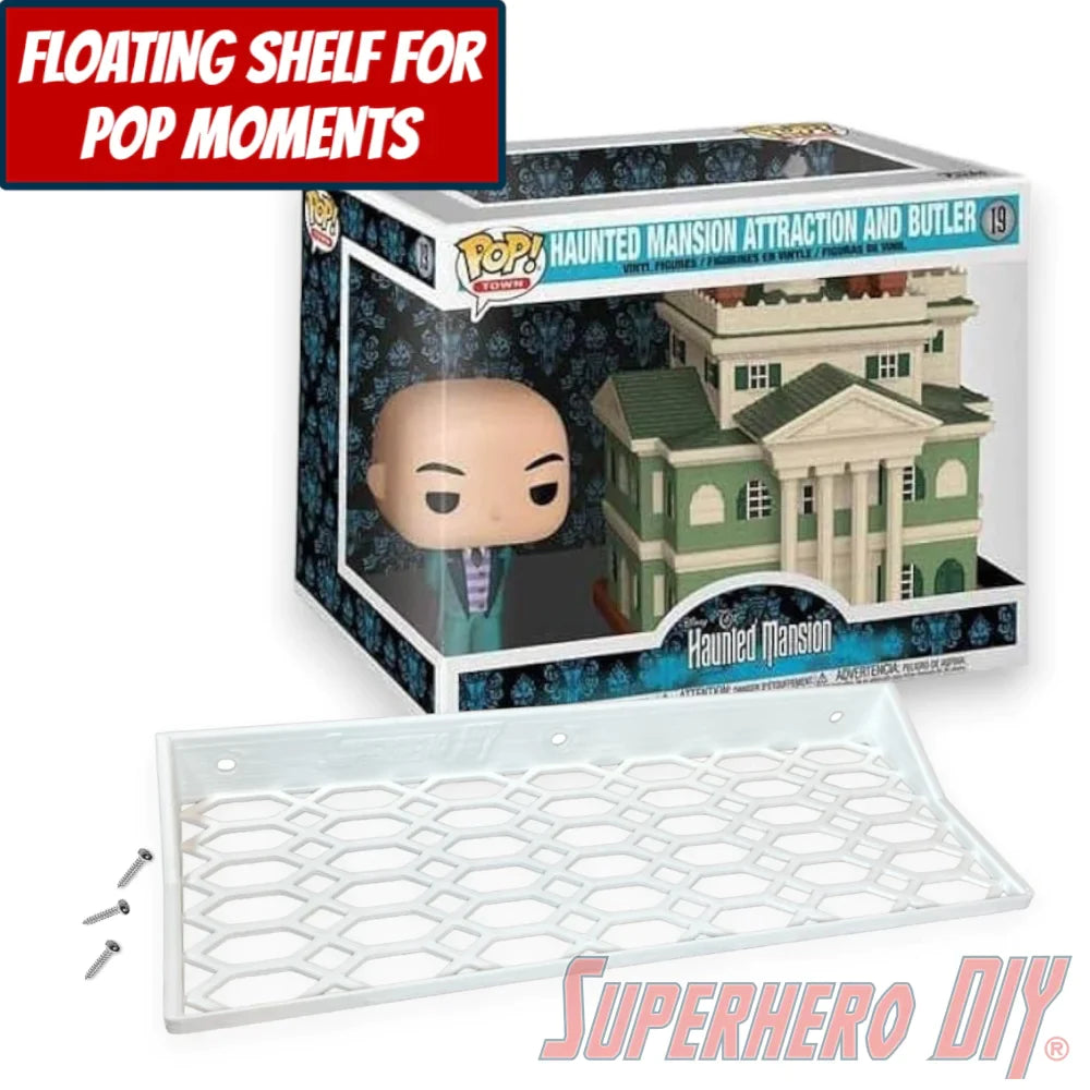 Check out the Floating Shelf for Funko Pop! Town Haunted Mansion Attraction and Butler #19 from Superhero DIY! The perfect solution for only $18.99