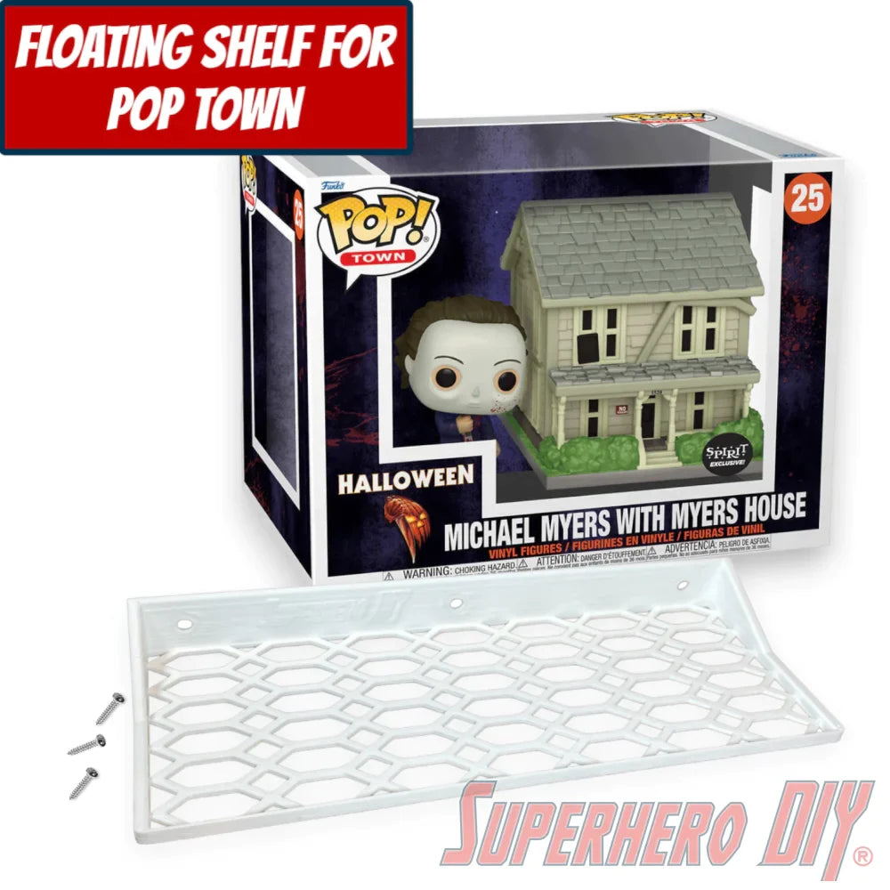 Check out the Floating Shelf for Funko Pop! Town Michael Myers with Myers House #25 (Halloween) from Superhero DIY! The perfect solution for only $18.99
