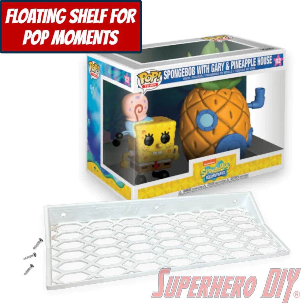 Check out the Floating Shelf for Funko Pop! Town Spongebob with Gary & Pineapple House #02 from Superhero DIY! The perfect solution for only $18.99