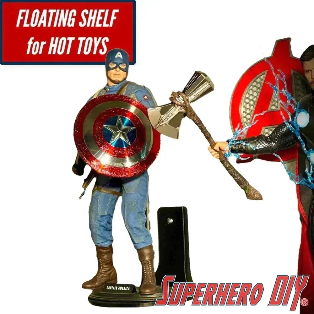 Floating Shelf for Hot Toys | 1/6 Scale Figure Shelf | Floating shelf for collectible figure | Collectible Statue Display Shelf - Superhero DIY