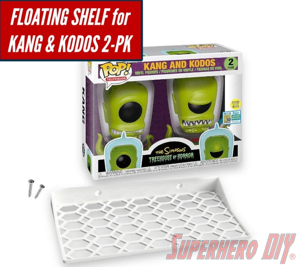 Floating Shelf for KANG AND KODOS 2-PACK Wall Mount | Funko Pop Box Wall Mount for 2-Pack 8.8W X 4.2D | Includes mounting screws - Superhero DIY