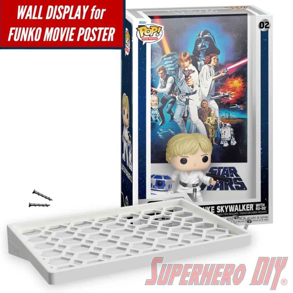 Floating Shelf for LUKE SKYWALKER WITH R2-D2 #02 Funko Pop! Movie Posters Box - Superhero DIY