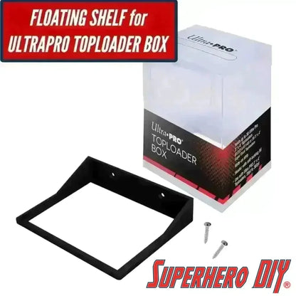 Floating Shelf for Ultra PRO TopLoader Box | 3D-printed display shelf for Top Loader Box - Ideal for Trading Card Collections - Superhero DIY