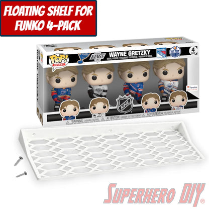 Check out the Floating Shelf for WAYNE GRETZKY 4-PACK Funko Pop Box from Superhero DIY! The perfect solution for only $12.99