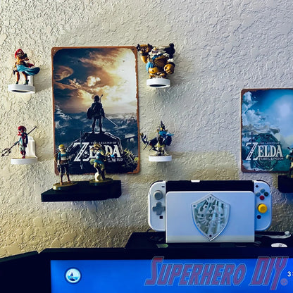 Floating Shelves for Amiibo Accessories | Comes with command strips! No Screws No Drilling | Display Shelf for Nintendo Amiibo - Superhero DIY