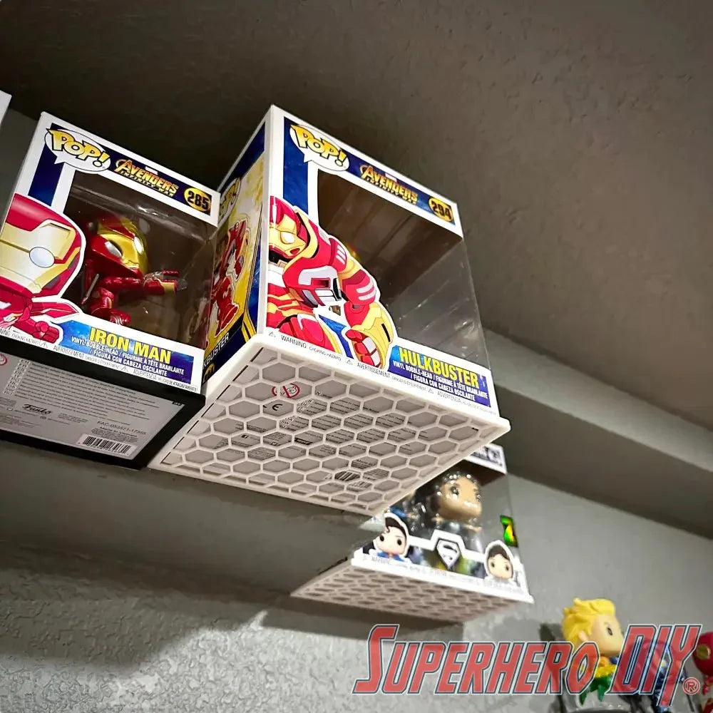 Check out the Floating Shelves for Funko Pop! DELUXE Box or Super 6-INCH fits 6.5W X 5.5D | Fits Soft Plastic Box Cases/Protectors from Superhero DIY! The perfect solution for only $11.29