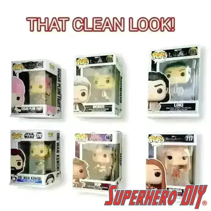 Floating Shelves for POPSHIELD ARMOR Hard Protectors | Fits PopShield Armor hard stacks for Funko Pop boxes | Mounting screws included - Superhero DIY