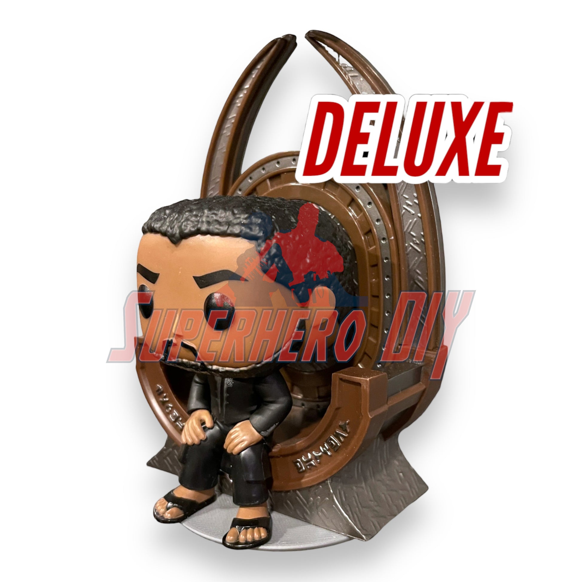 Deluxe Funko Pop figure displayed on Superhero DIY® floating shelves for Funko Pops collection showcase.