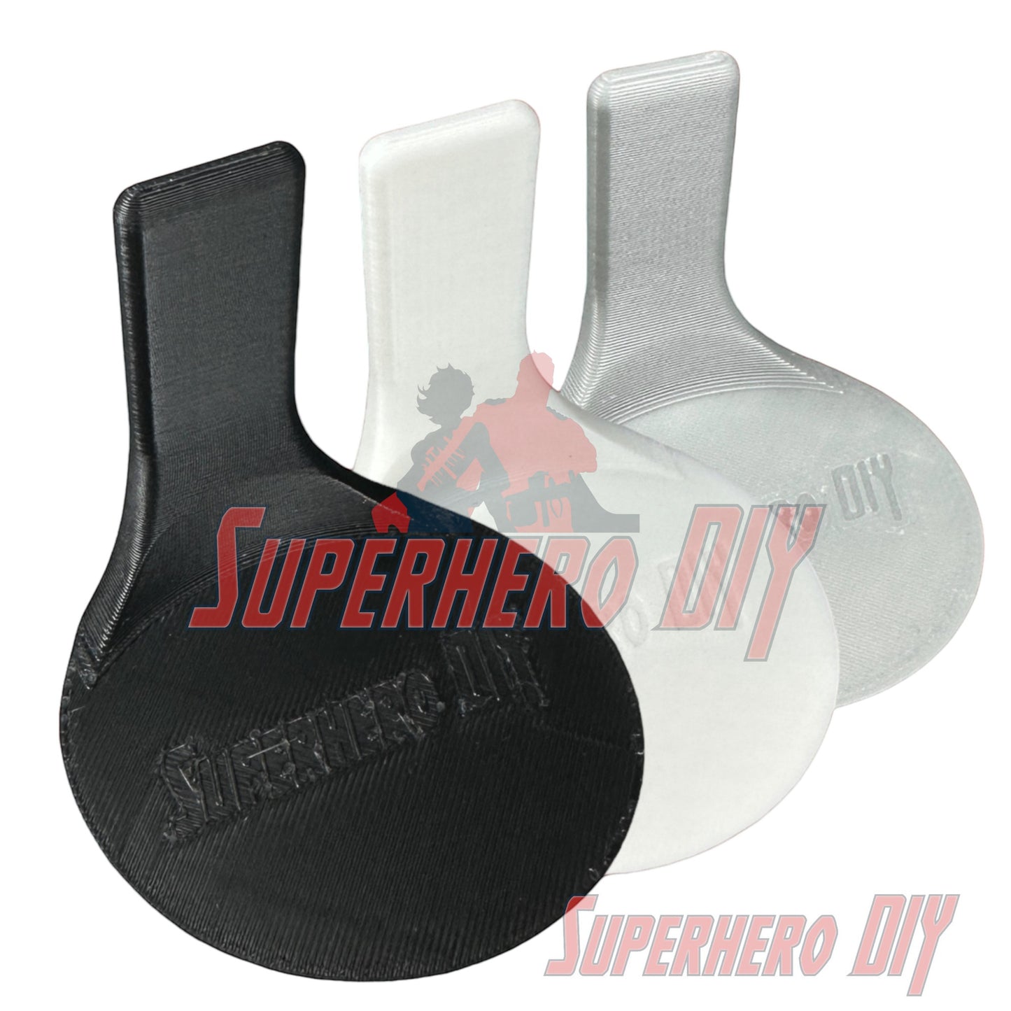 Superhero DIY floating shelves for Funko Pops in black and white