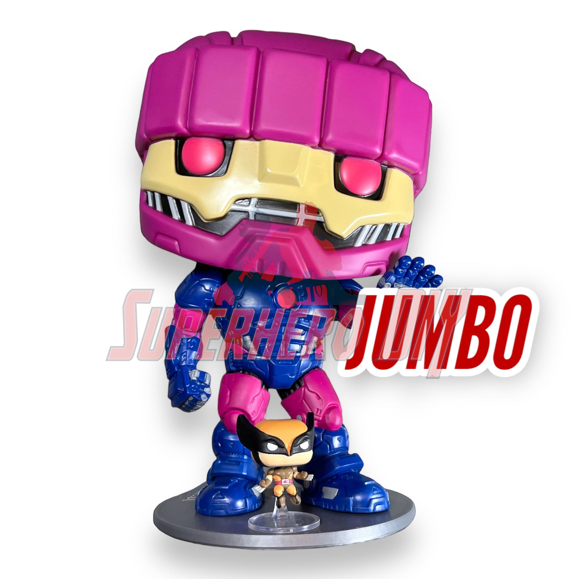 Superhero Jumbo Funko Pop figure on display, perfect for floating shelves for Funko Pops, featuring vibrant colors and detailed design.