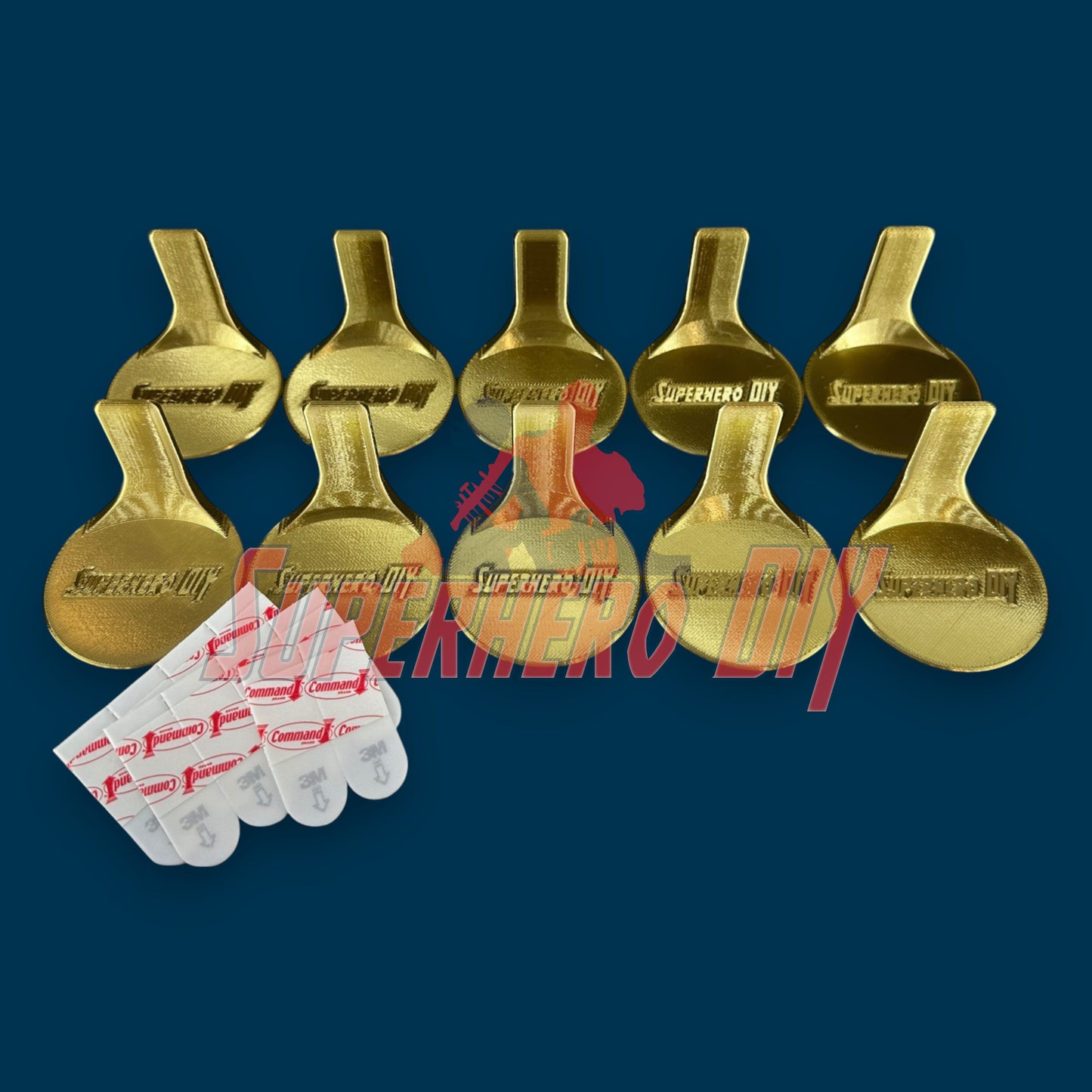 Superhero DIY floating shelves for Funko pops with adhesive mounts on display.