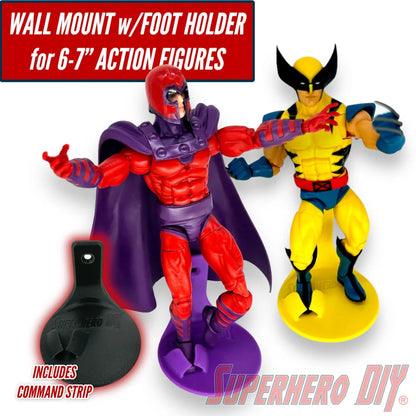 Foot Stand Wall Mounts for 6 inch or 7 inch action figures, display stand fits McFarlane, Marvel Legends 1:12 scale - Superhero DIY