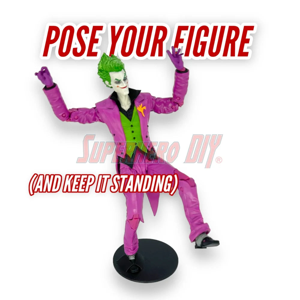 Foot Stands for 6 inch or 7 inch action figures, display stand fits McFarlane, Marvel Legends 1:12 scale - Superhero DIY