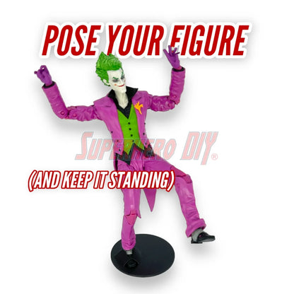 Foot Stands for 6 inch or 7 inch action figures, display stand fits McFarlane, Marvel Legends 1:12 scale - Superhero DIY