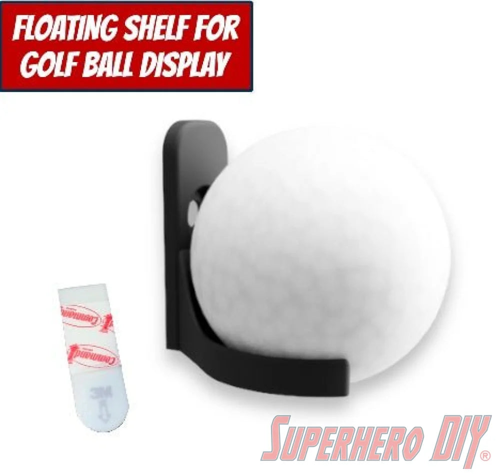 Check out the Golf Ball Holder Wall Mount | Floating Shelf for Golf Display from Superhero DIY! The perfect solution for only $1.99